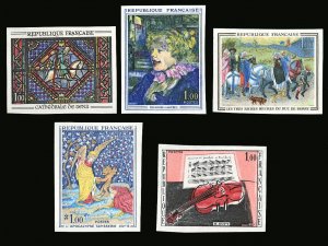 France, 1950-Present #1113-117 (YT 1426-1427,1457-1459) Cat€480, 1965 Paint...