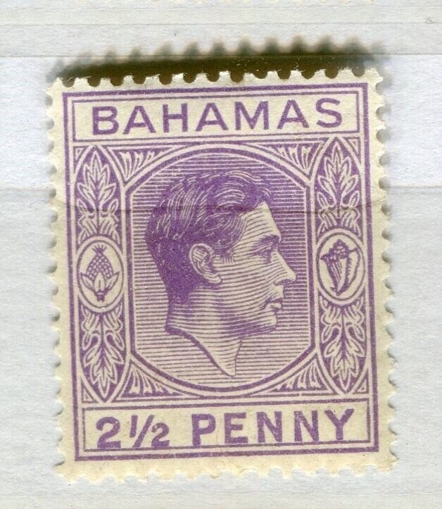 BAHAMAS; 1938 early GVI issue fine Mint hinged Shade of 2.5d. value