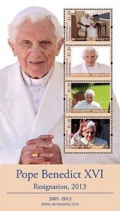 Micronesia 2013 - Pope Benedict XVl - Sheet of 4 Stamps - Scott #1021 - MNH