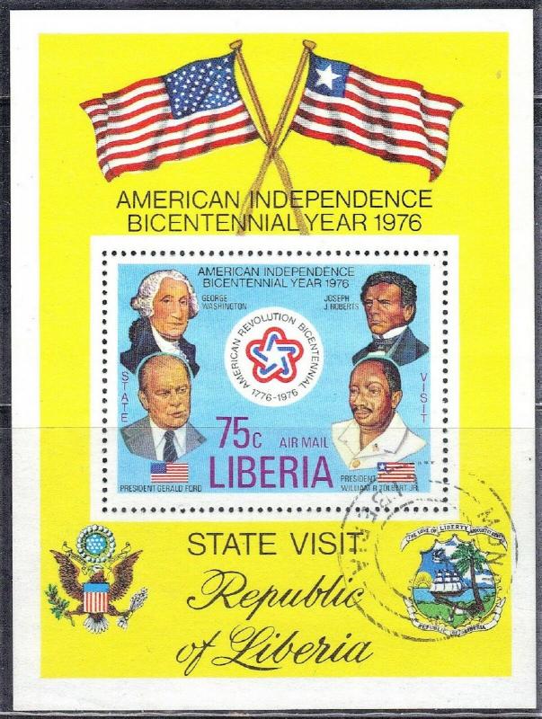 LIBERIA SC# C214 SOUVENIR SHEET 75c 1976 SEE SCAN 