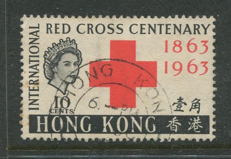 Hong Kong - Scott 219 - Red Cross Issue -1963 - FU - Single 10c Stamp