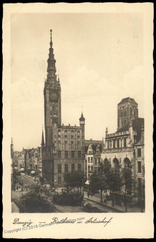 Danzig 1937 Germany Poland Rathaus Artushof RPPC Cover 10pf Stamp 83992