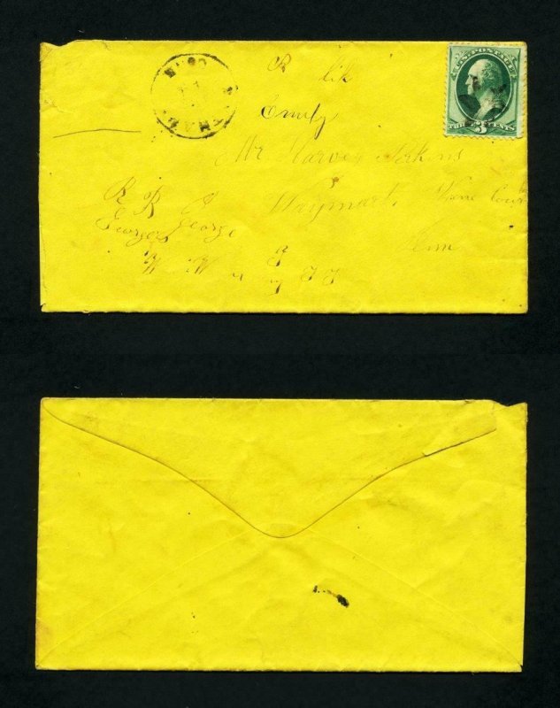 FREE SHIPPING - # 184 on cover Bethany, CT, DPO, to Waymart, PA - 8-11-1880's