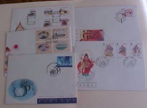 MACAU  5 DIFF. FDC  1995 CACHET UNADDRESSED