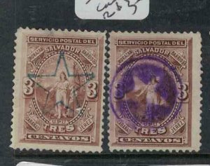 El Salvador SC 18 X 2 Cancels VFU (8giz) 