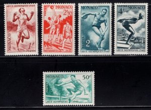 $1 World MNH Stamps (1545), Monaco Scott 204-208, 1948 Olympics MNH set of 5