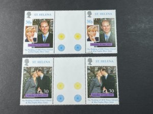 ST. HELENA # 733-734--MINT NEVER/HINGED---COMPLETE SET OF GUTTER PAIRS-----1999