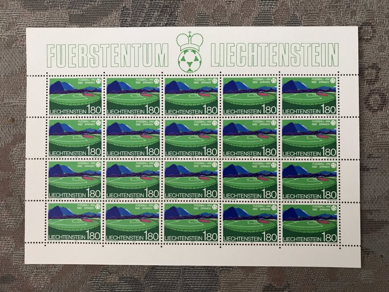 LIECHTENSTEIN #736 to 739 Sheet of 20 stamps Mint NH -Football World cup 1982