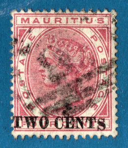 [mag907] MAURITIUS 1891 SG 118 USED variety s of cents offset