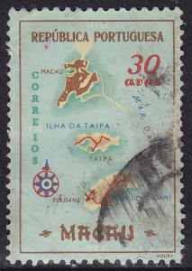 Macao 387 Macao Colony Map 1956