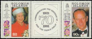 Soloman Islands #689a, Complete Set, Pair, 1991, Royalty, Never Hinged