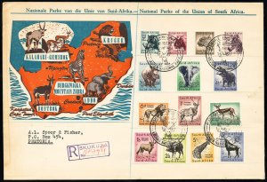 South Africa Stamps Rare Register First Day Cover Complete Animal Set