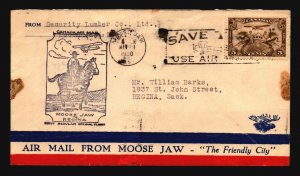 Canada 1930 FFC Moose Jaw to Regina - L2082