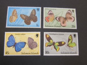 Solomon Islands 1980 Sc 431-34 butterfly set MNH