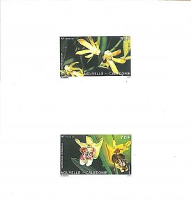 22047  - NEW CALEDONIA : 1991 set of two DELUX PROOFS -  FLOWERS   ORCHIDS
