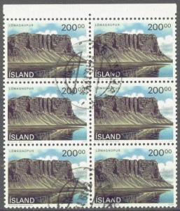 ICELAND 714 USED 1990 LANDSCAPE-LOMAGNUPUR BLOCK 6 CV $9.60