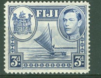 Fiji # 122  George VI - 3d Canoe   (1) Unused LH