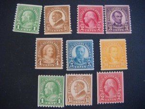 wbstamps: USA 597-606 (no 599A)  MOG NH Cat $36