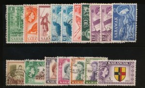 SARAWAK 197-211 USED F-VF QEII