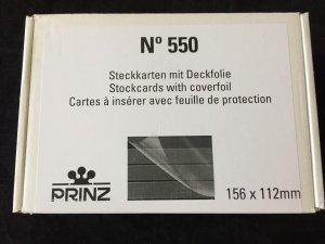 PRINZ Black Stockcards No 550, 3 strips 156x112mm 100 pcs 0,8kg