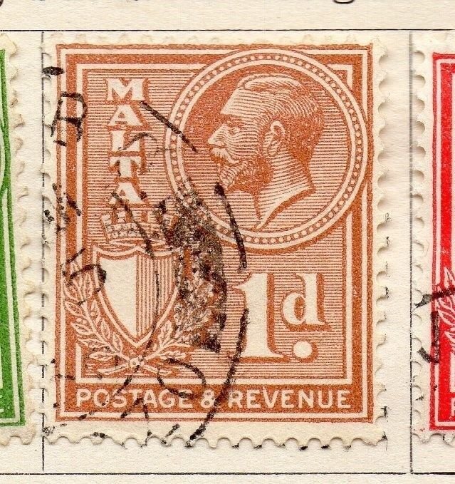 Malta 1930 Early Issue Fine Used 1d. Optd 159334