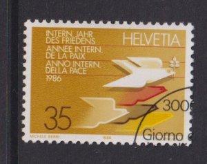 Switzerland  #799 used  1986 international peace year 50c