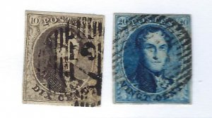 Belgium SC#6-7 Used F-VF SCV$16.50...in Demand!