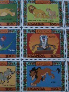 UGANDA-1994-DISNEY CARTOON-FAMOUS MOVIE-LION KING MNH-SHEET VERY FINE