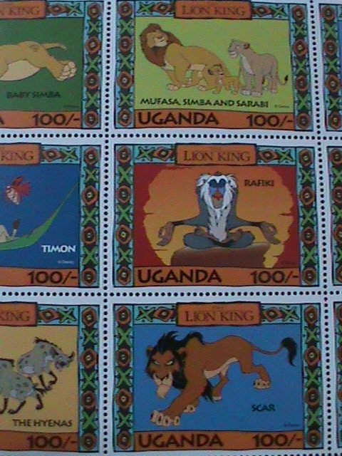 UGANDA-1994-DISNEY CARTOON-FAMOUS MOVIE-LION KING MNH-SHEET VERY FINE