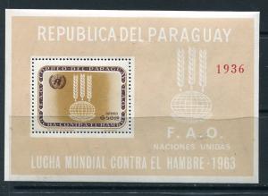 Paraguay 1963 Souvenir Sheet Sc 766a Fredom from  hunger MNH CV $22.50 7322