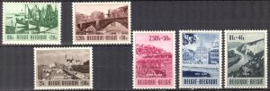 Belgium 1953 Tourism Landscapes Architecture Bridges Ships set 6 MH