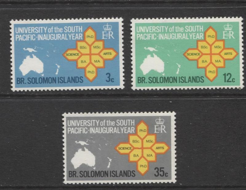 Solomon Is. - Scott 195-97 - Map of Sth Pacific -1969 - MNH - Set of 3 Stamps