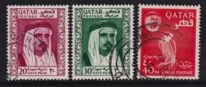 Qatar 1961 Definitives Used SC 28-30