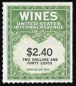 RE153 2.40 Dollars Wine Stamps Mint NG as issued NH F