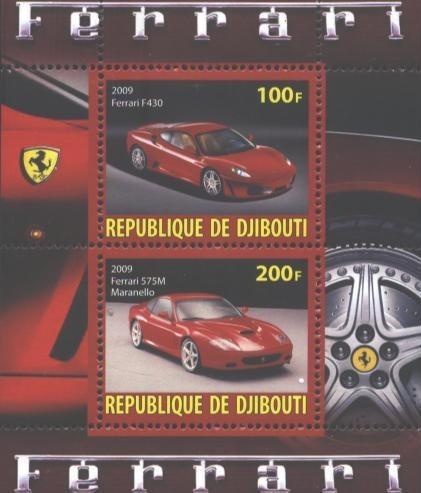 Djibouti 2009 Ferrari Racing Cars F1 Sports Transport Motor S/S Stamps MNH (1)