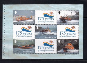 Isle Of Man  1999  - LIFEBOAT INSTITUTION   - MNH -  Bklt pane # 820a