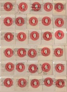 SC#U429 2¢ Washington Cut Square (1915) Used Lot of 30