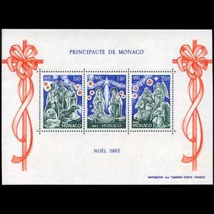 MONACO 1982 - Scott# 1356a S/S Christmas NH