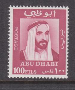 ABU DHABI, 1967 Shaikh to right, 100f. Red, mnh.