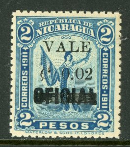 Nicaragua 1914 Liberty Overprint 2¢/2 Peso MNH H459 
