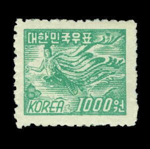 South KOREA 1952  Flying Goddess  1000wn green  Perf. 10x11   Sc# 187C  mint MNH