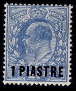 BRITISH LEVANT EDVII SG27a, 1pi on 2½d dull blue, M MINT. Cat £32. TYPE 8