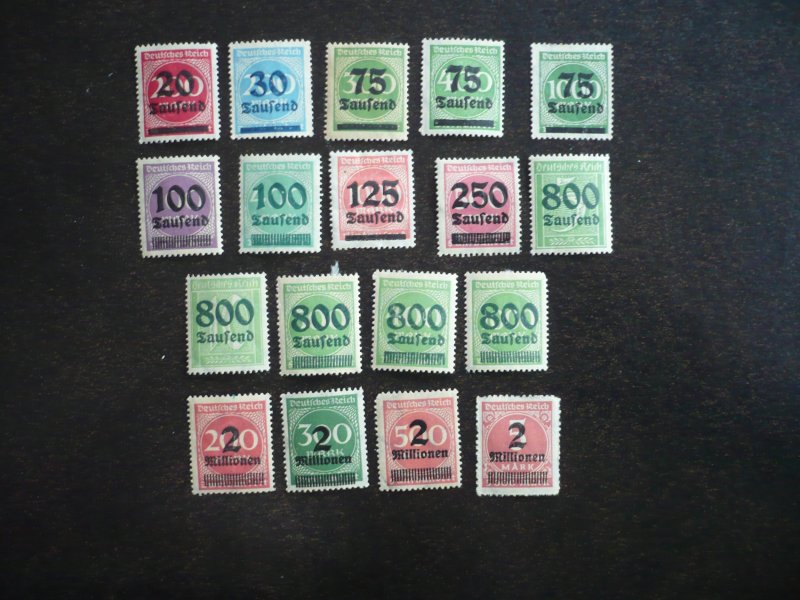 Stamps-Germany-Scott#246,248,250-256,261-272-Mint Hinged Part Set 18 Stamps