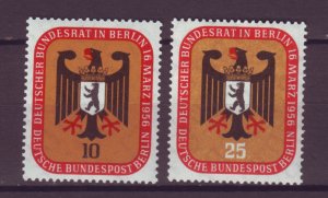 J24922 JLstamps 1956 germany occupation set mnh #9n118-9 arms of berlin