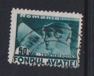 Romania #RA22  used 1937  postal tax  50b  aviator