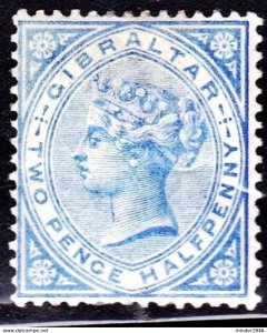 GIBRALTAR 1886 QV 2.5d Blue SG11 MH