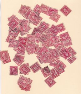 100  Red 2-cent Washington-Frankins, All Perf 10