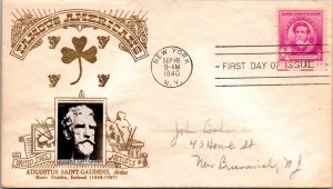 FDC 1940 SC #886 Crosby Cachet - New York, Ny - Single - J5469