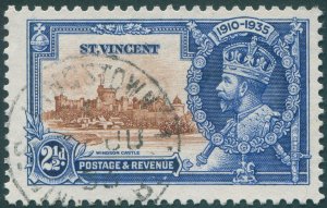 St Vincent 1935 2½d brown & deep blue Jubilee SG144 used