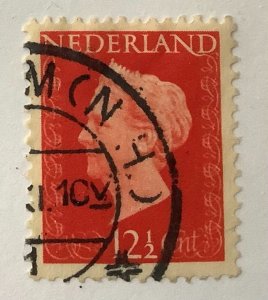 Netherlands 1947-48 Scott 290 used - 12½c, Queen Wilhelmina